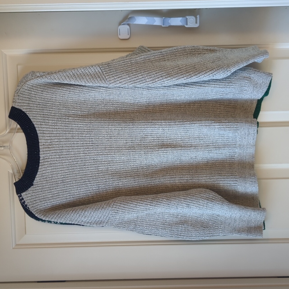 Lands' End Multicolor Patchwork Sweater - image 8